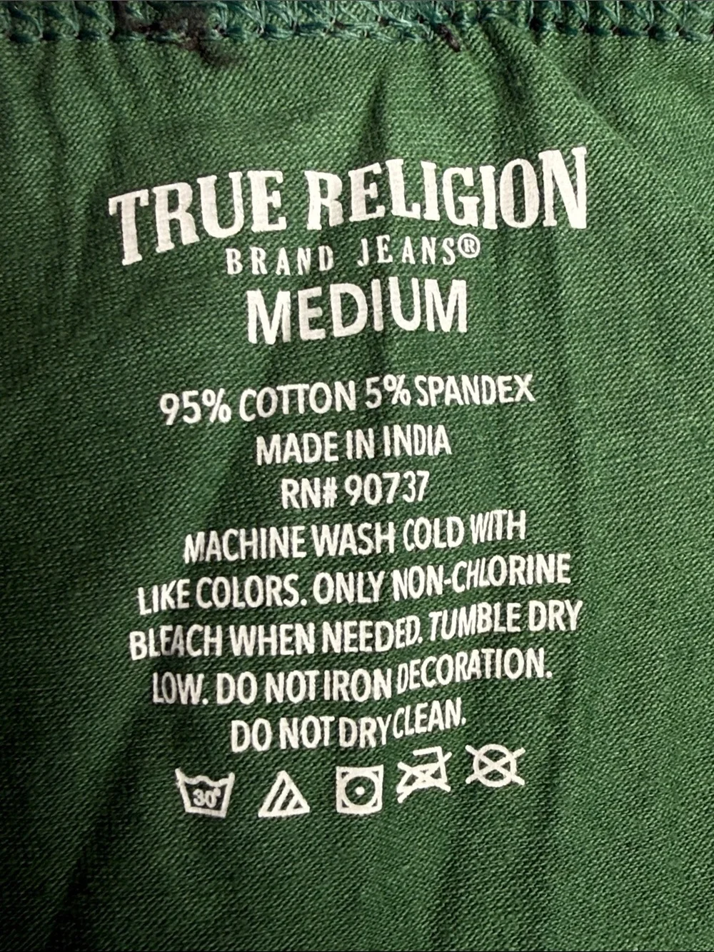 True Religion Men’s Green Boxer Briefs Logo Waistband Size Medium 32–34 NWOT